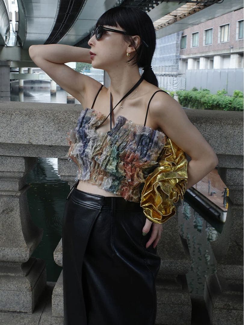 トップス RIPPLE SHAGGY ART BARE TOP Ameri（アメリ）の「RIPPLE SHAGGY ART BARE TOP（キャミソール）」 - WEAR