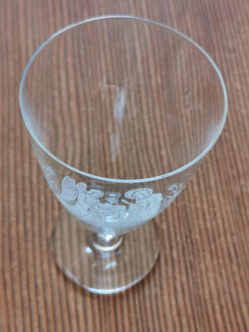 アンティーク 1stコミュニオン ラージガラスゴブレット 聖杯 少女