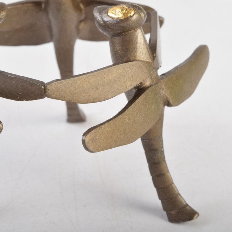 茶道具 加賀象嵌匠 本江敏彦作 唐銅 蜻蛉蓋置 共箱 V 9224 - メルカリ