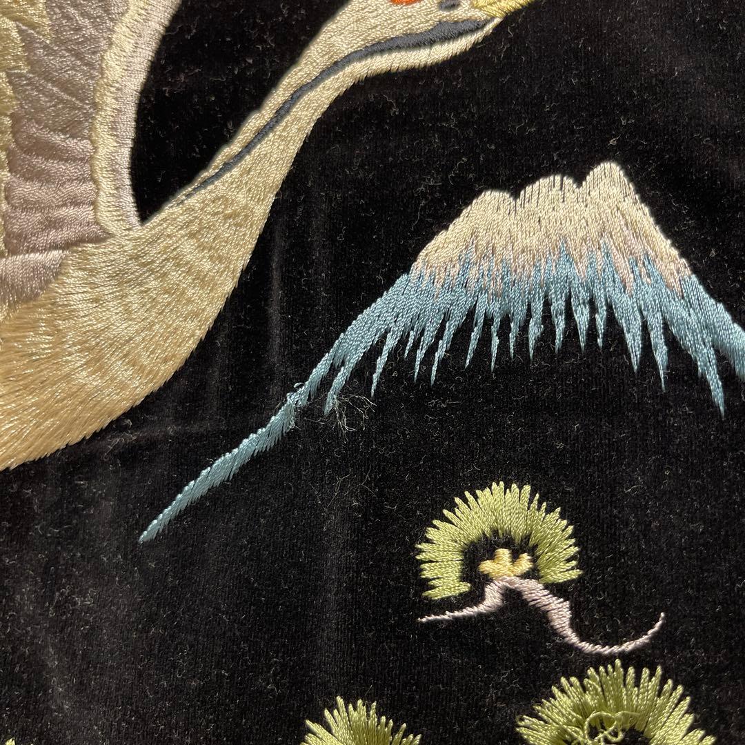 hibu様】港商 テーラー東洋スカジャン 黒 L サイズ 別珍 鶴 - メルカリ