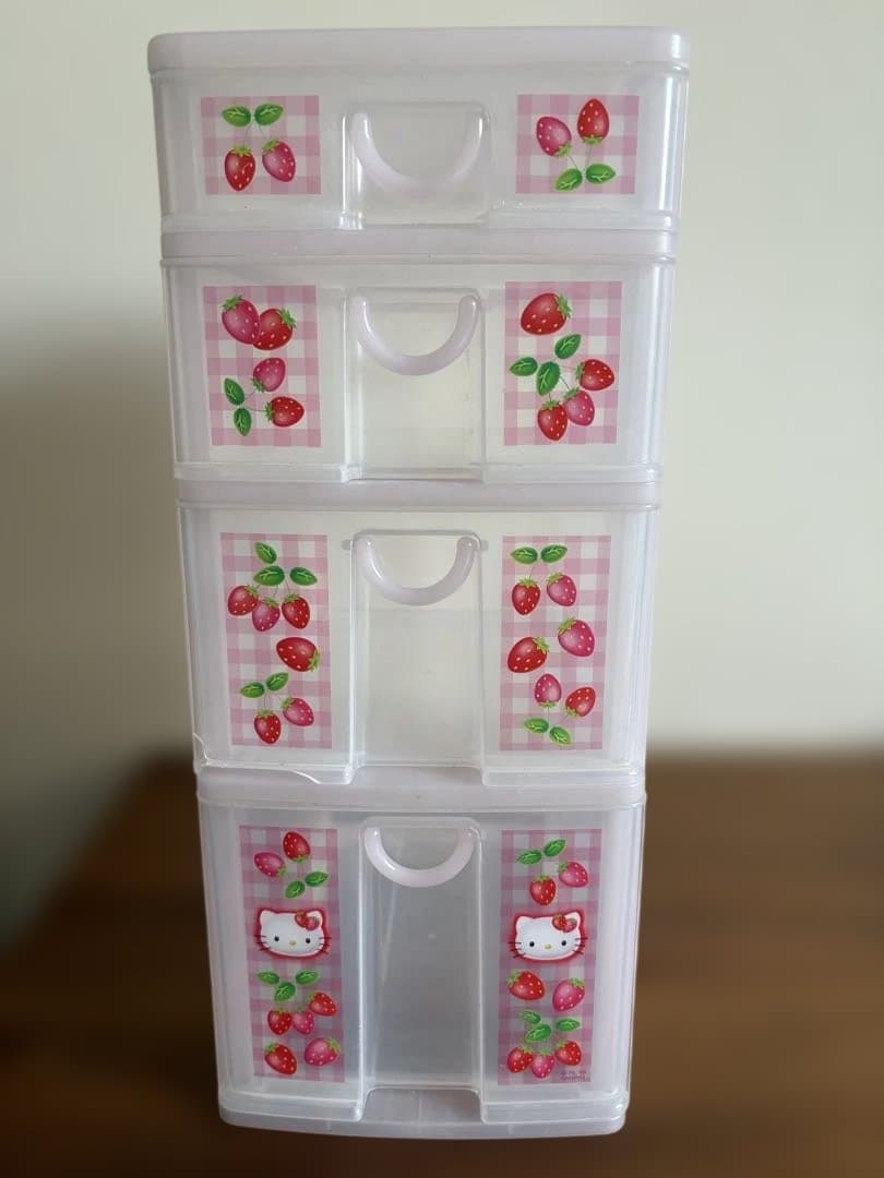 希少 1999年製 ハローキティ 4段チェスト いちご 平成レトロ サンリオ 希少 1999年製 ハローキティ 4段チェスト いちご 平成レトロ サンリオ