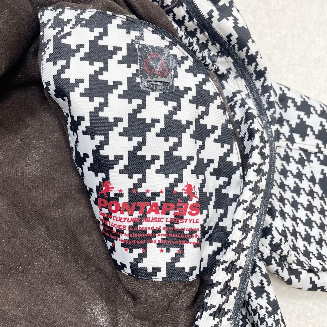 ポンタペス スノボウェア スキーウェア つなぎ 千鳥格子 総柄 Y2K