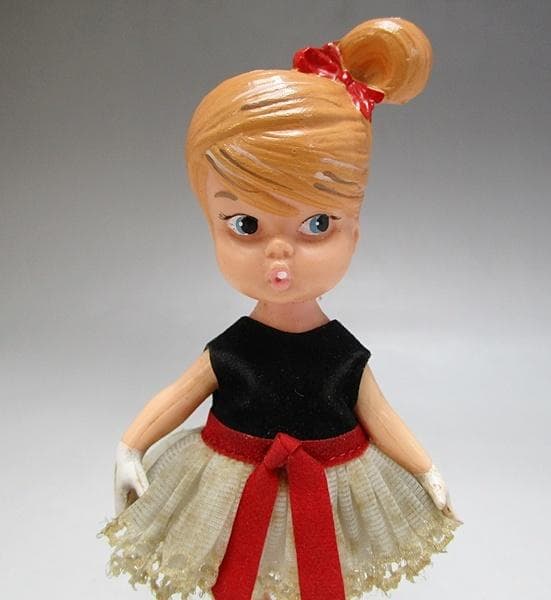 a0127-42女の子 少女 人形 フィギュア ヴィンテージ レトロ 当時物
