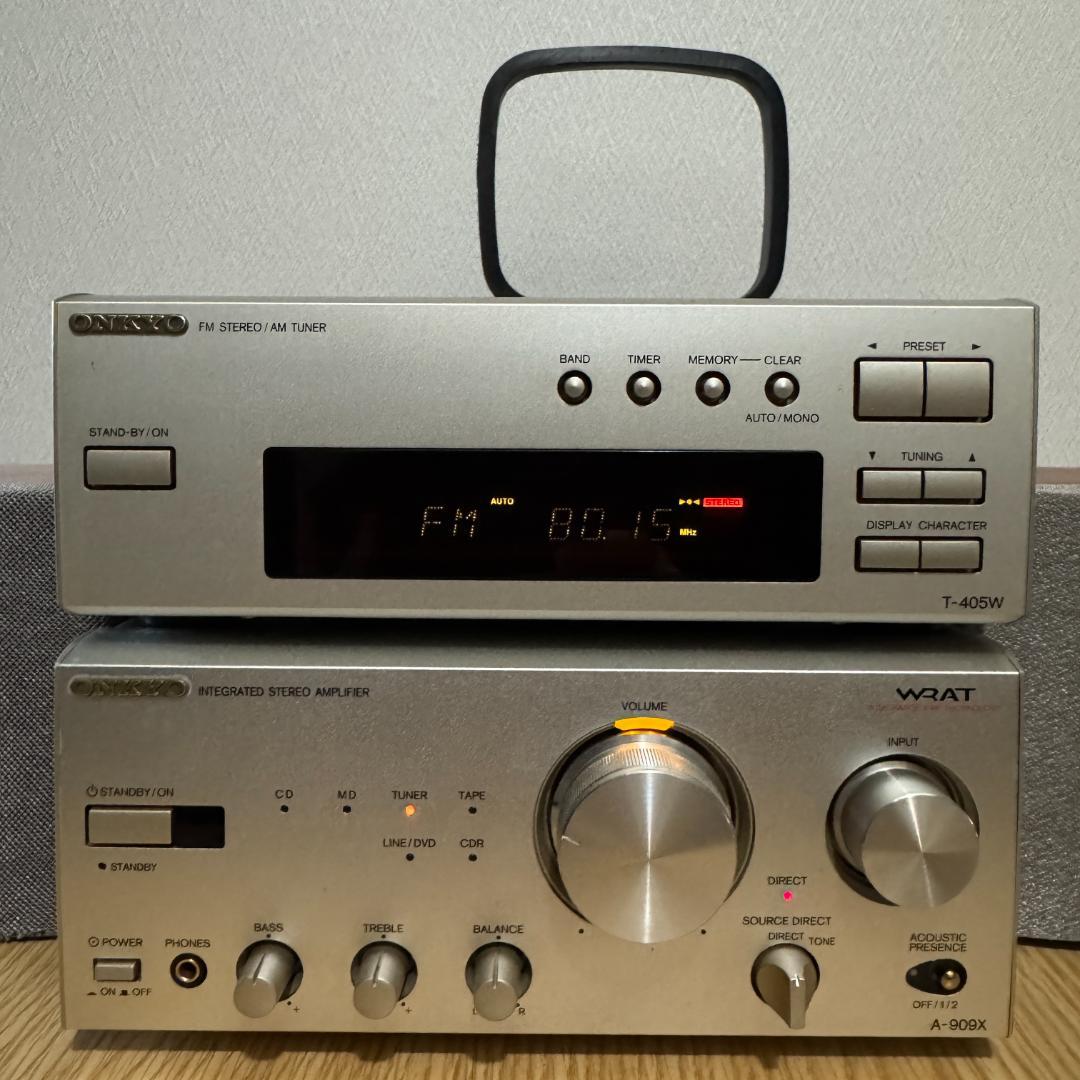 ONKYO A-909X & T-405W ミニスピーカー オーディオシステム - ラジオ