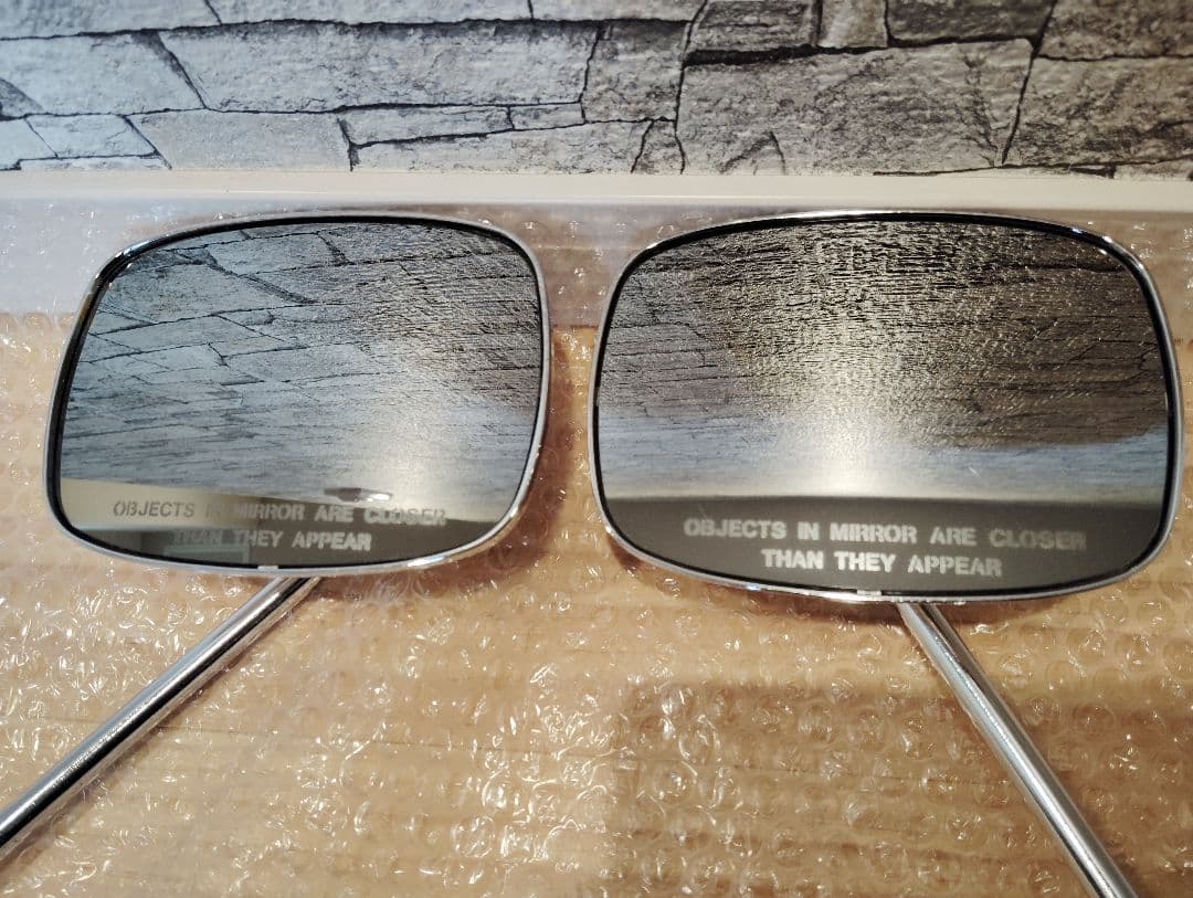 ハーレーダビッドソン 純正ミラー ロングステム スクエア ヴィンテージ EVO 003389 OEMステムタイプスクエアミラー ブラック 左右（2個セット