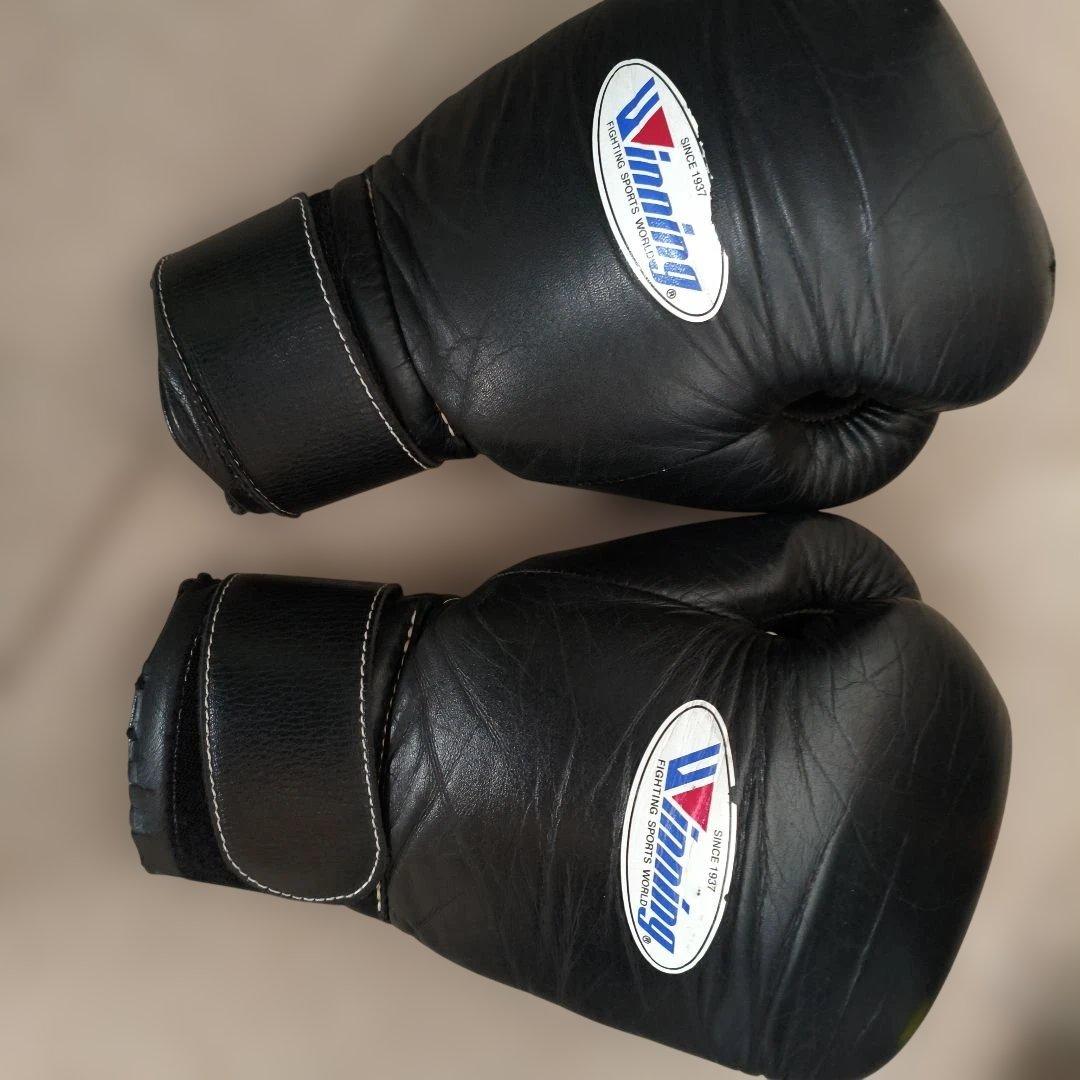 Winning ボクシンググローブ 14 oz ブラック Winning（ウイニング） 受注生産 ボクシング グローブ マジックテープ