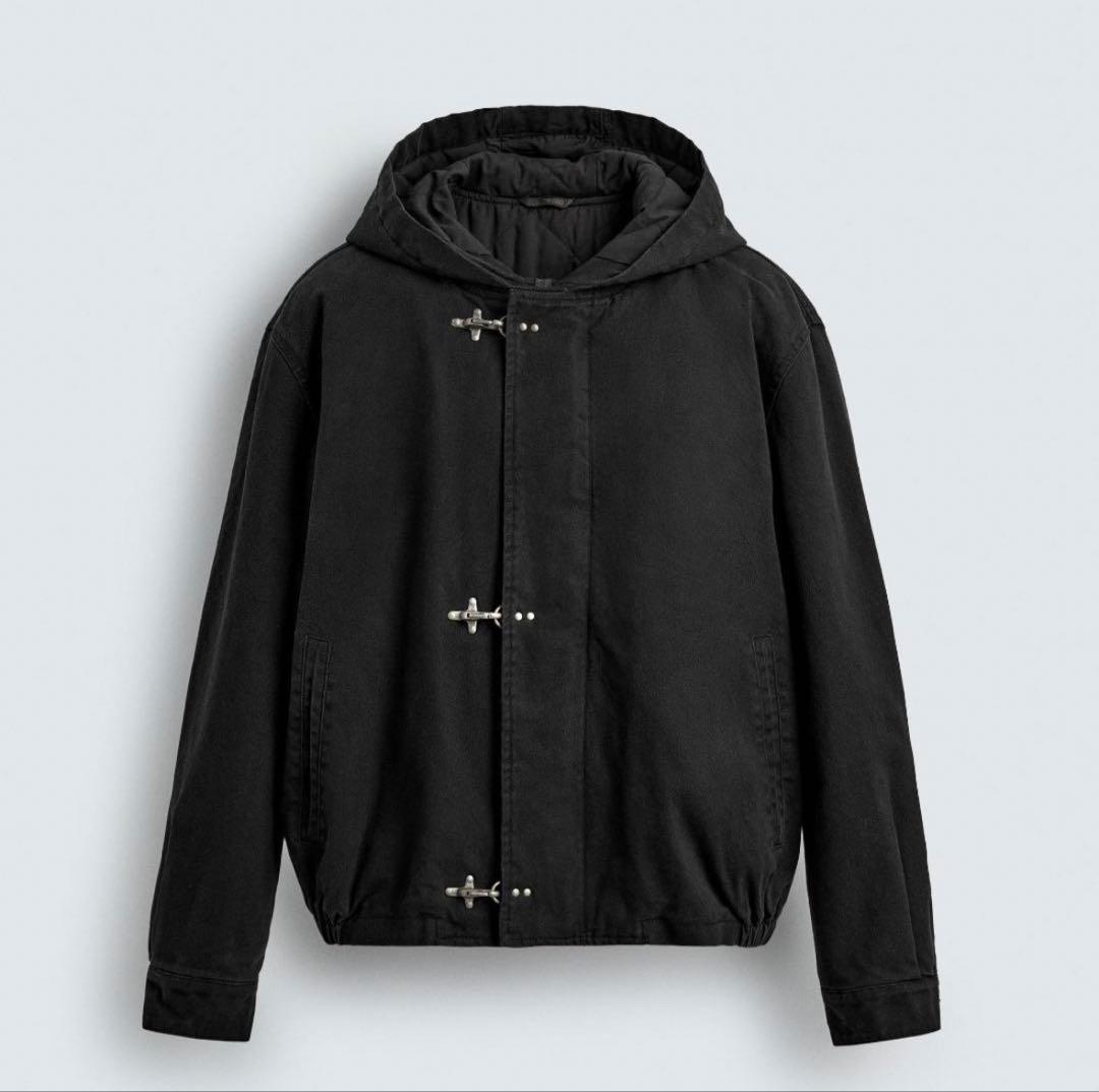 ZARAフード付きトグルボタン クリップ ファイヤーマンジャケット