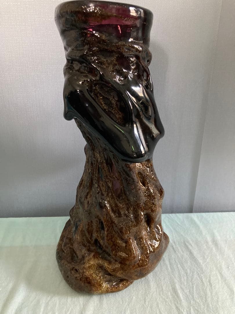 稲嶺盛吉　花瓶 楽天市場】稲嶺盛吉(宙吹きガラス工房虹) 琉球ガラス 花入れ 白泡二色