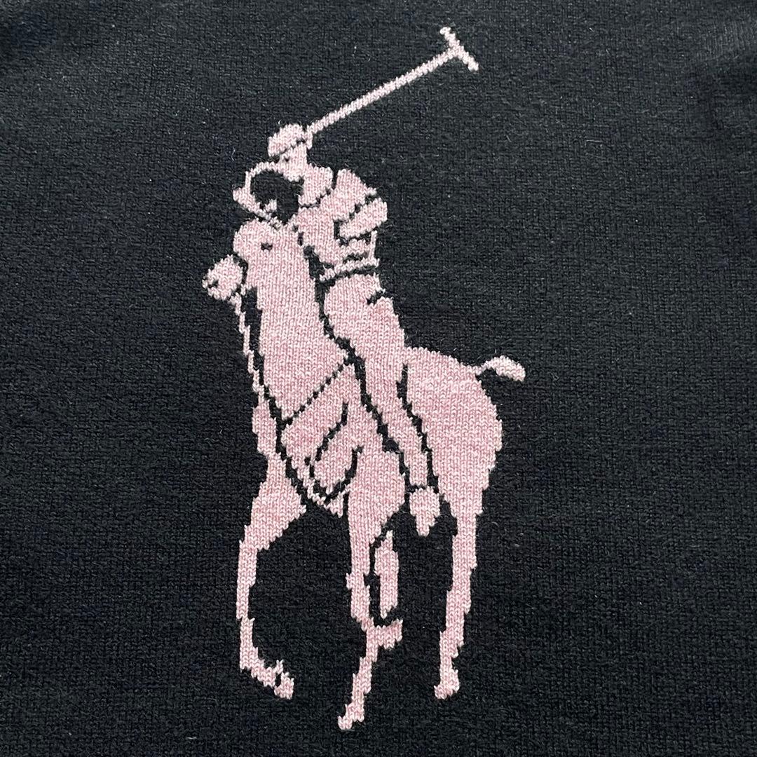 極美品✨ラルフローレン 黒タグ カシミヤ100% ビッグポニー ニット M