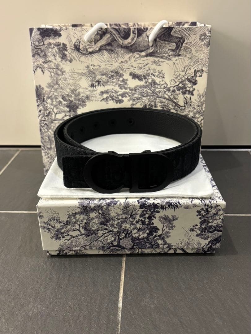 Christian Dior ロゴベルト モノグラム ブラック オール - メルカリ