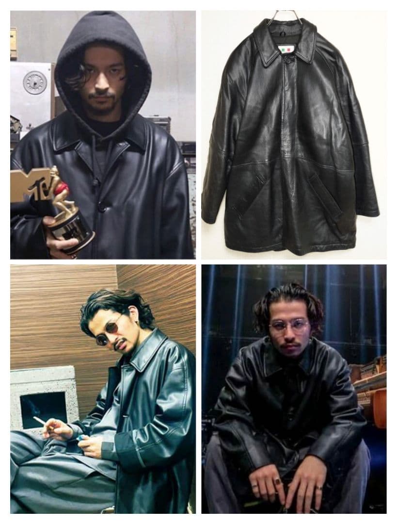 美品】オーバーサイズ レザージャケット 羊革 ブラック 黒 XL 常田大希