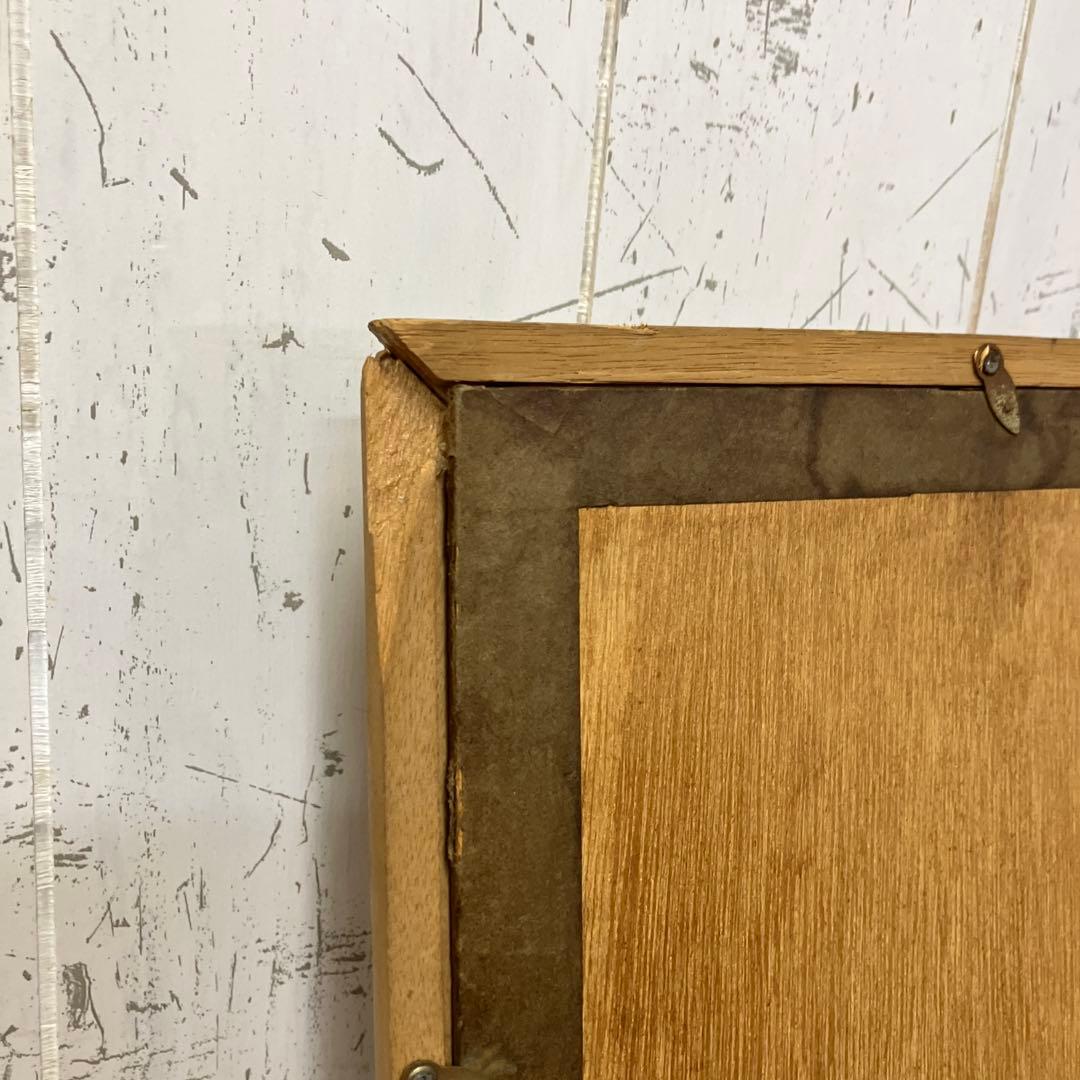 昭和レトロ 商店街街並み 風景画 油絵 油彩画 絵画 額装 木製 額縁 繁華街