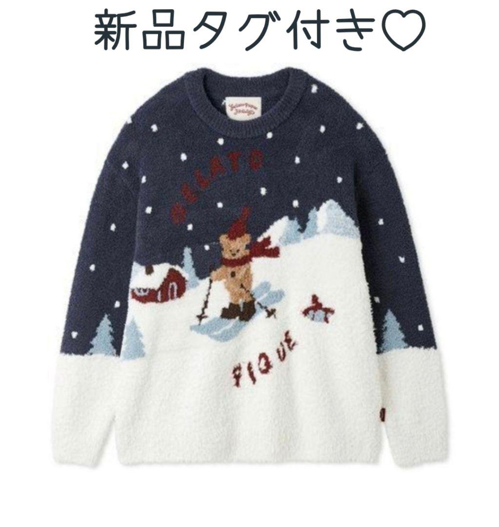 ジェラートピケ【限定品】スキーベアジャガードプルオーバー【NVY】 ジェラートピケ オム GELATO PIQUE HOMME 【HOLIDAY】【HOMME】スキー
