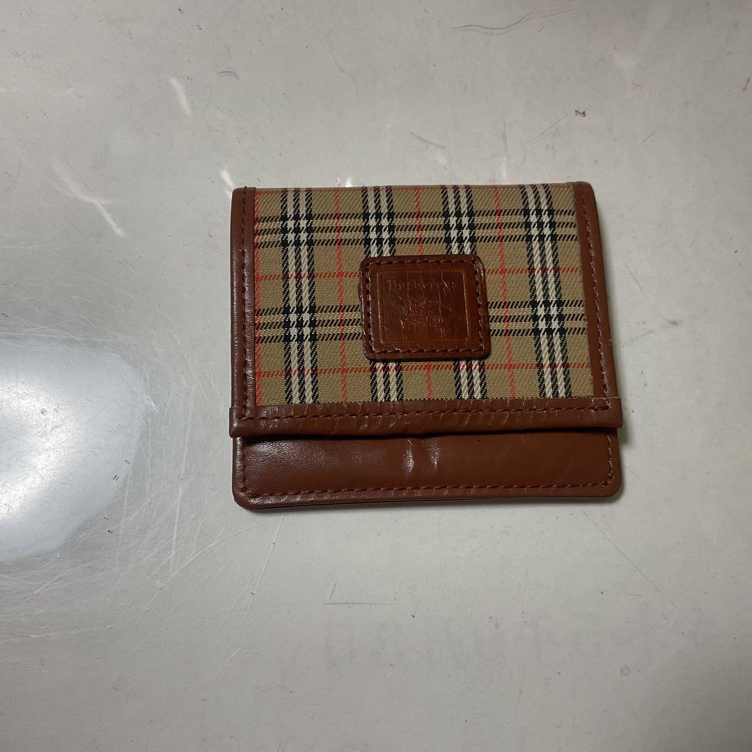 BURBERRY バーバリーノバチェック柄キャンバスとレザーコインケース
