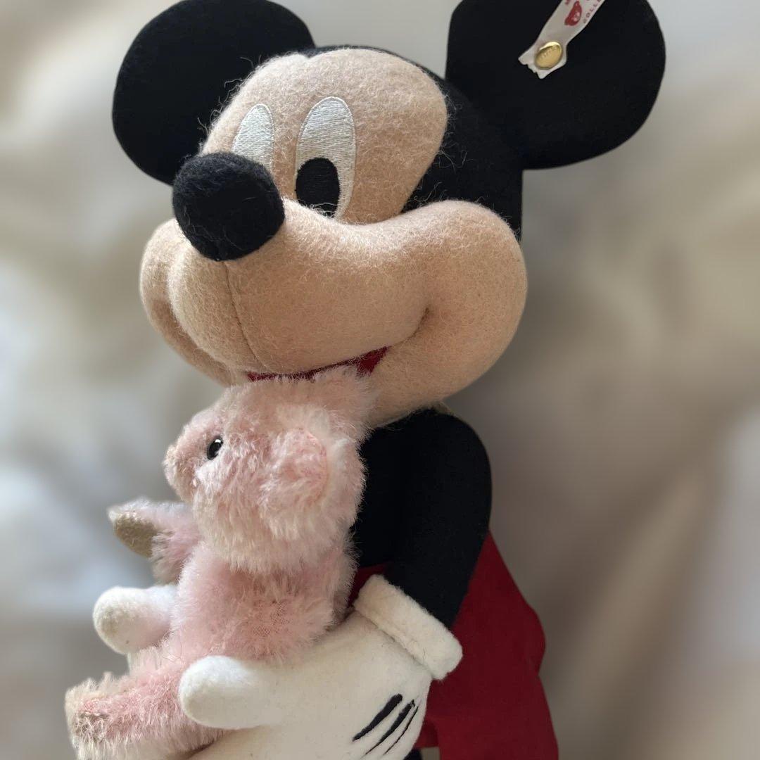 新品　シュタイフ　ディズニー　ミッキーマウス　ミッキーマウスとテディベア　桜