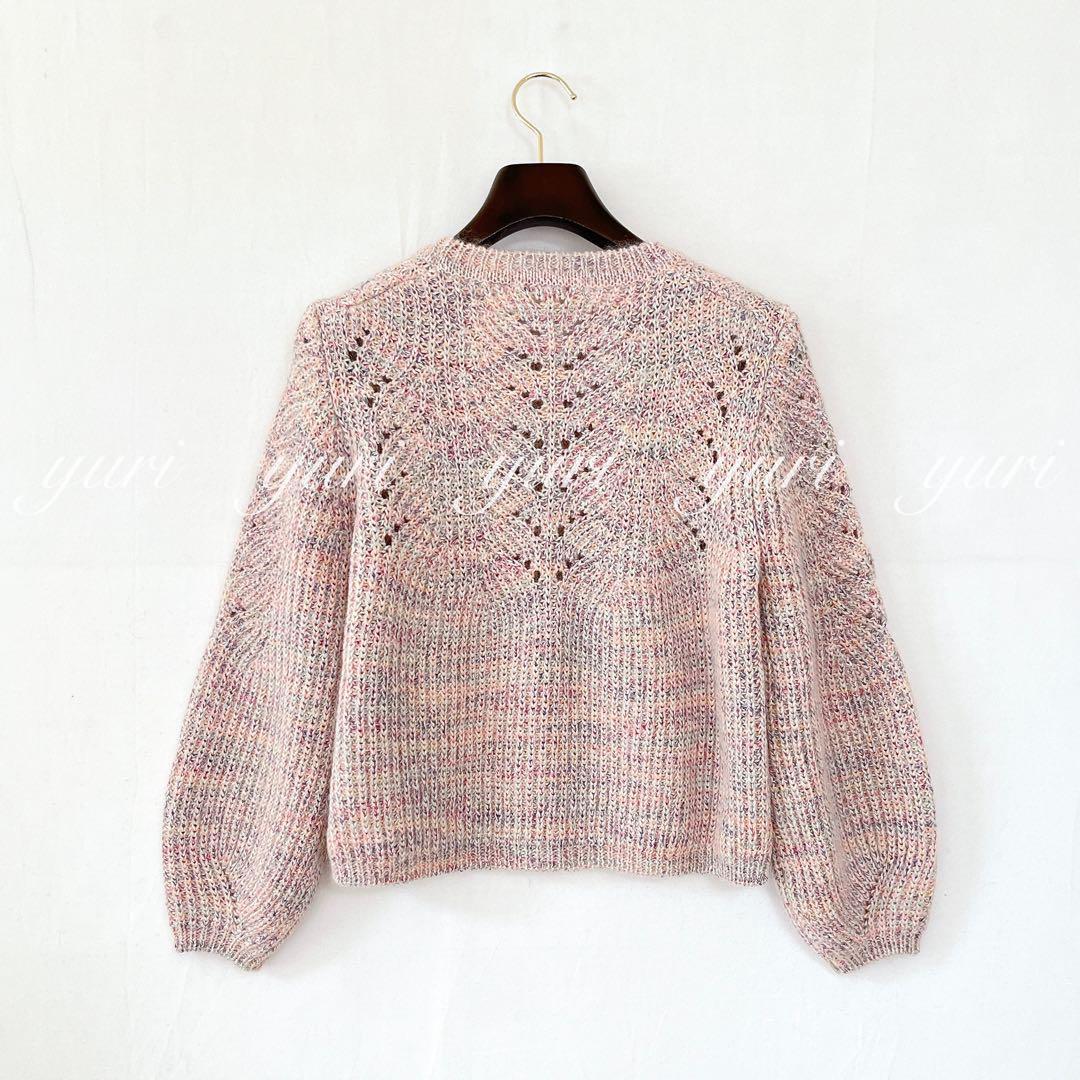 1299】アナイ モヘヤ+カラー杢地柄 プルオーバー 36 ピンク - メルカリ