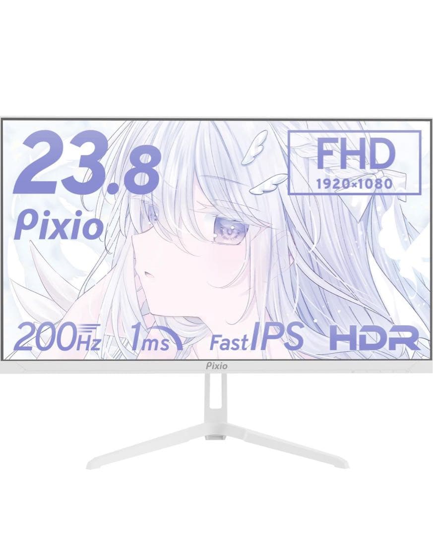 PIXIO PX248 Wave White☆ゲーミングモニター☆未使用品☆ PXC248WAVEW / ホワイト | 23.8インチ 200Hz FHD FastVA 湾曲