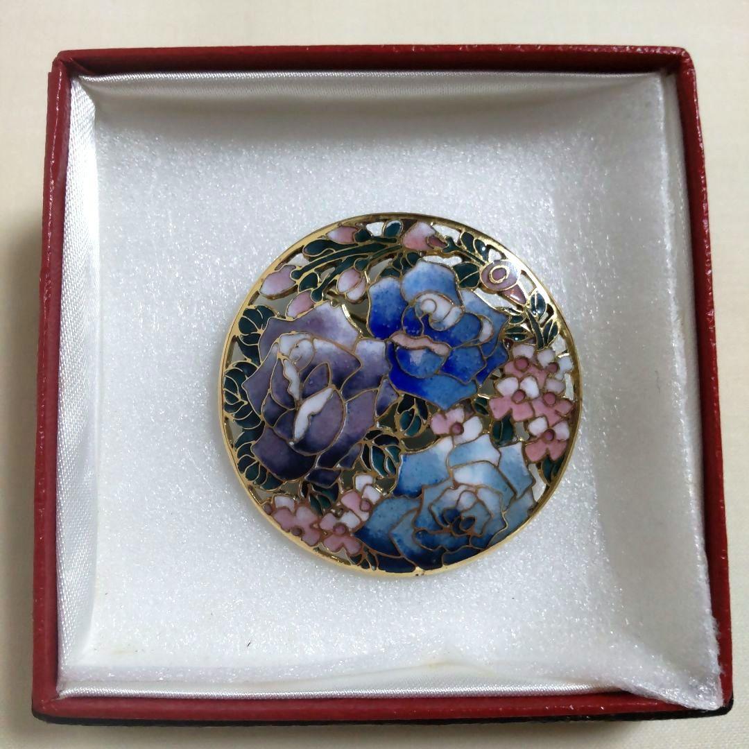 七宝焼 京都 稲葉七宝 京七宝 ブローチ 薔薇 透かし エレガント - メルカリ