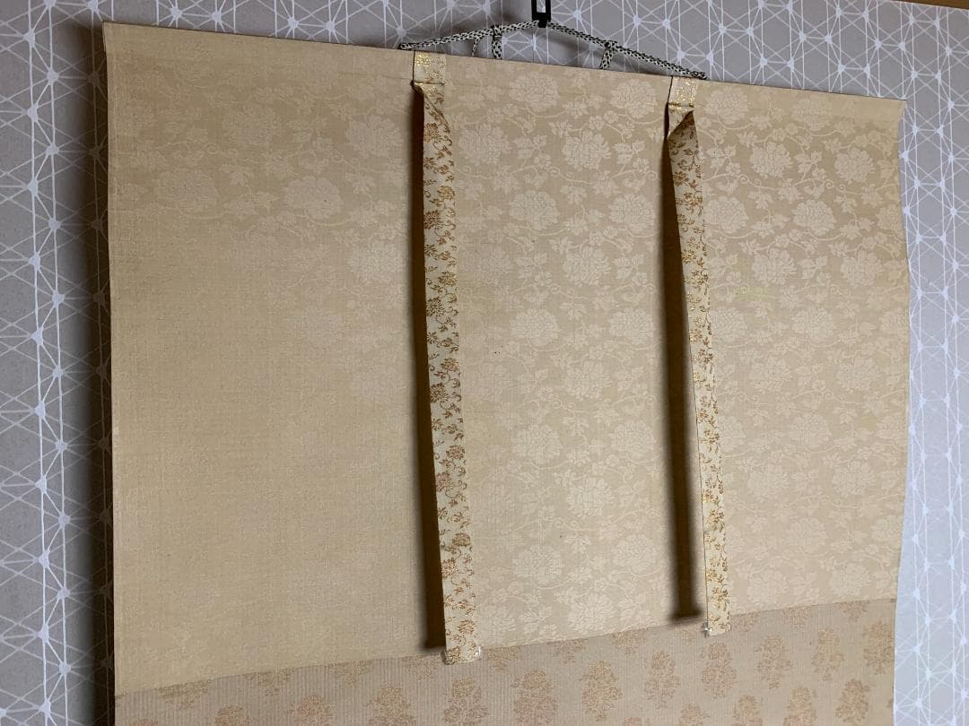 白倉嘉入 閑春 絹本 掛軸 共箱 二重箱 南画家 服部五老小室翠雲師事 696