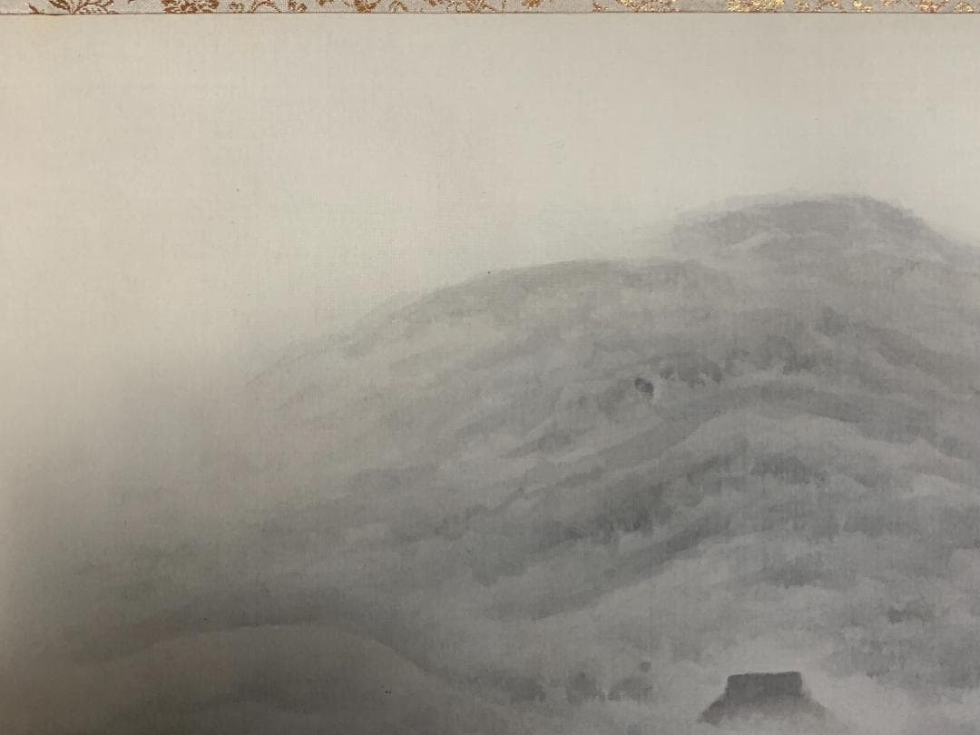 白倉嘉入 閑春 絹本 掛軸 共箱 二重箱 南画家 服部五老小室翠雲師事 696