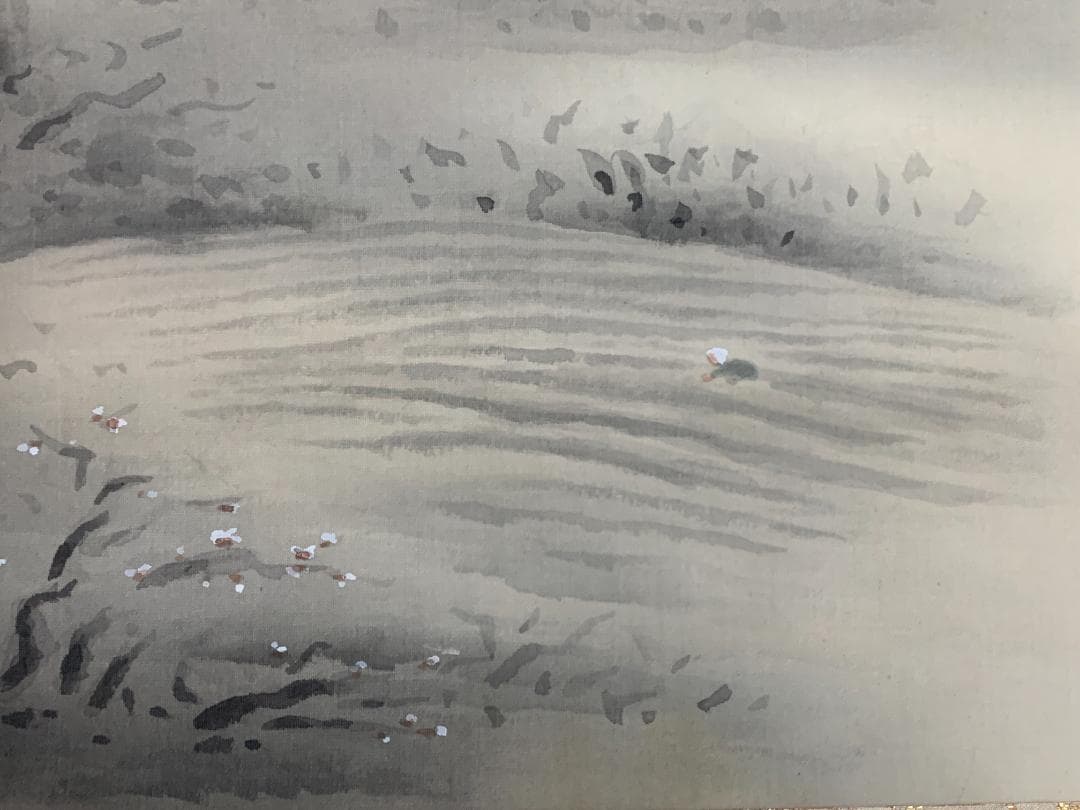 白倉嘉入 閑春 絹本 掛軸 共箱 二重箱 南画家 服部五老小室翠雲師事 696