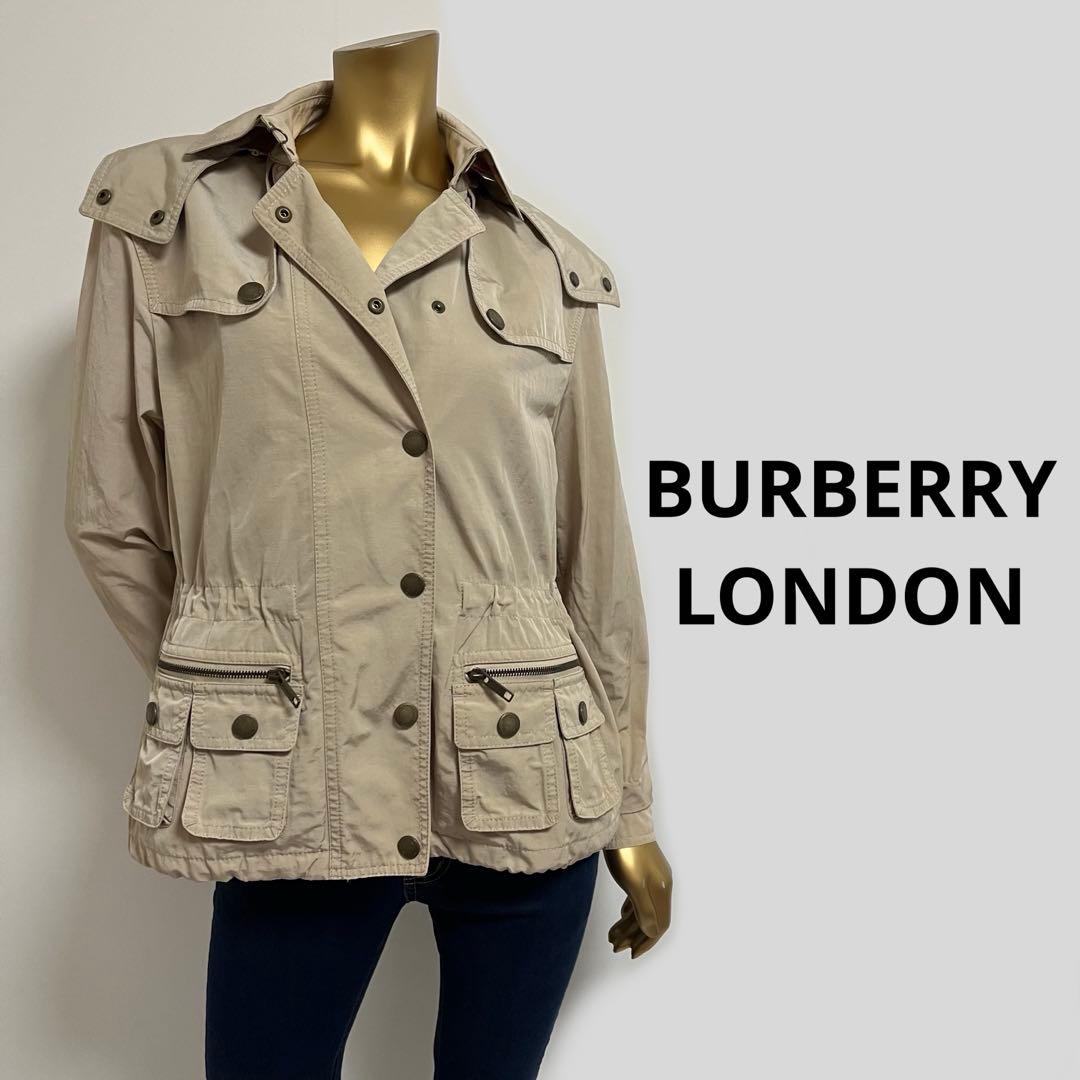 4215】BURBERRY LONDON フード付き ナイロン ジャケット M ナイロン