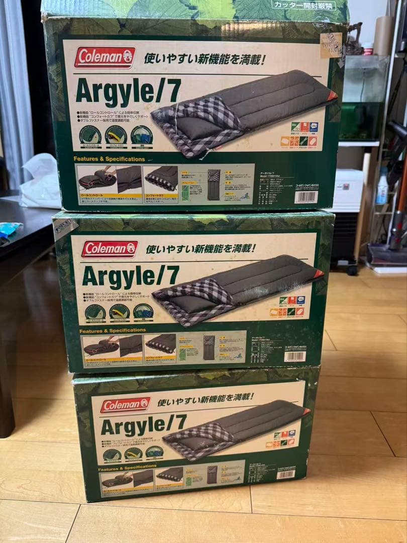 三点まとめ売り　コールマン　シュラフ　枕付き　アーガイル 三点まとめ売り コールマン シュラフ 枕付き アーガイル