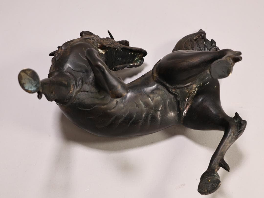 BK441 時代金工 秀雲銘 古銅 麒麟形香炉 高さ29.5㎝ 置物 ブロンズ