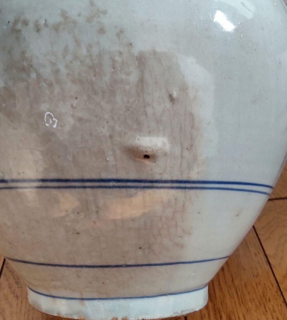 古い平清水焼 木製蓋付き 染付 大徳利 - メルカリ