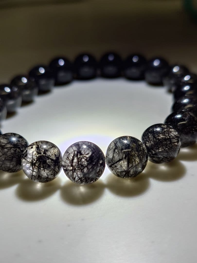 ブラックルチルブレスレット ブラックルチルクォーツ ブレスレット 11mm 18.5cm メンズL レディース