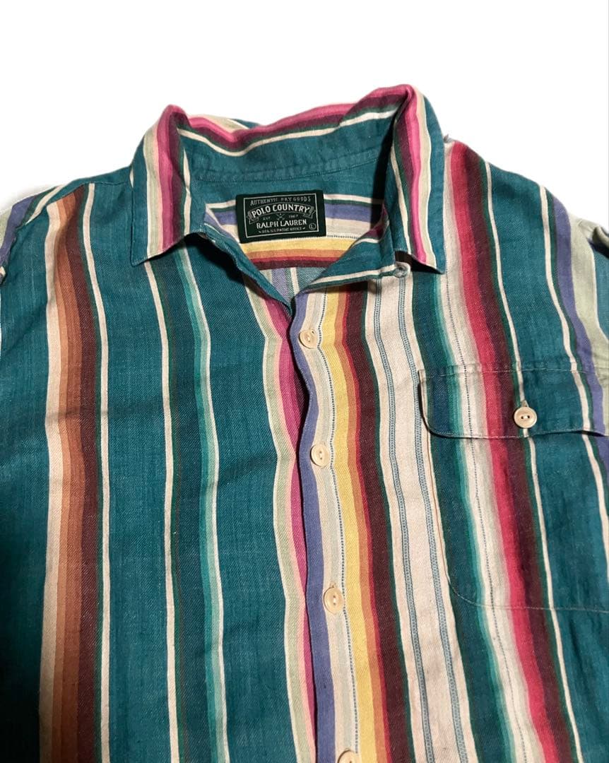 80s Ralph Lauren ネイティブ マルチカラー ストライプ シャツ - メルカリ