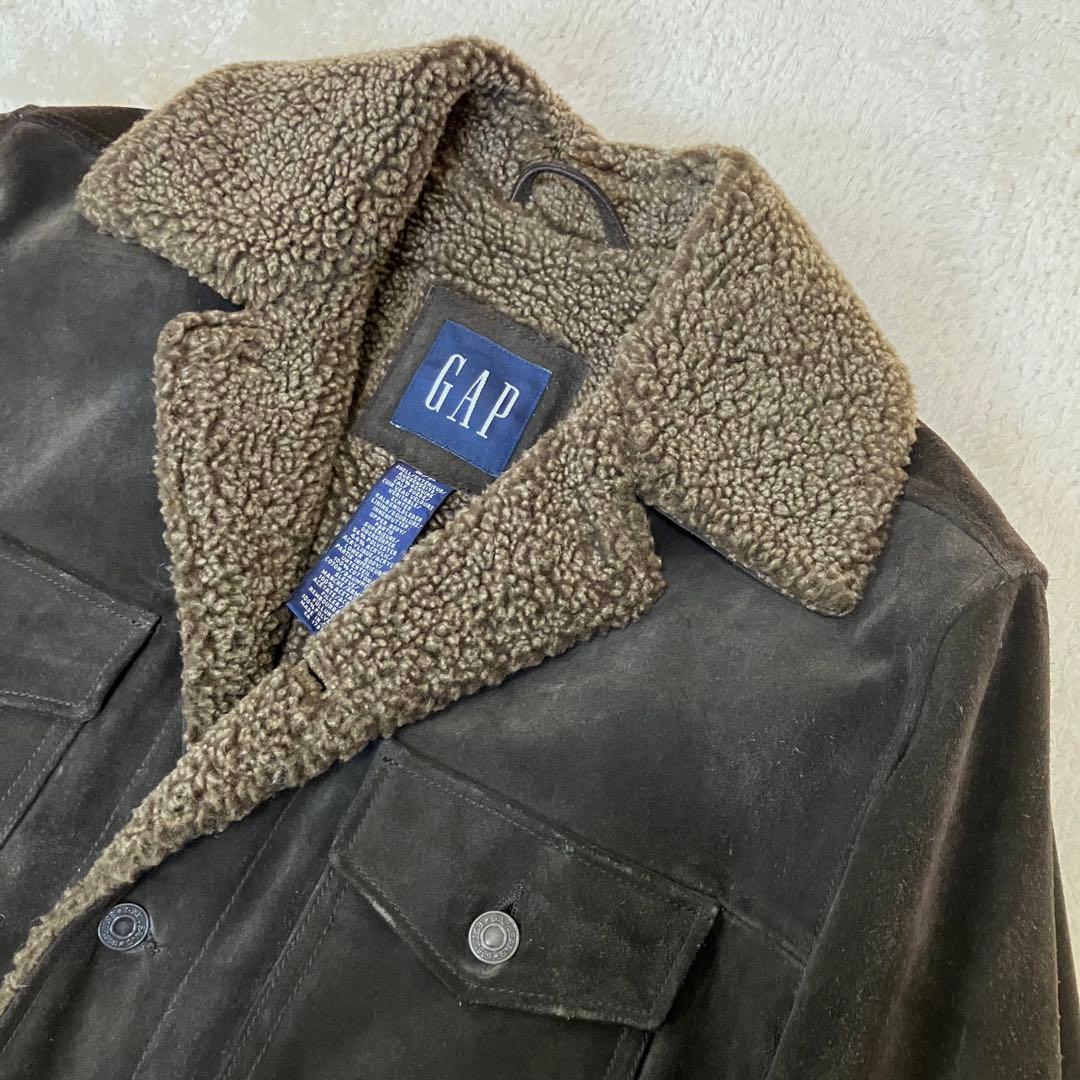 90s GAP オールドギャップ スエードレザー 裏ボア ランチコート/S