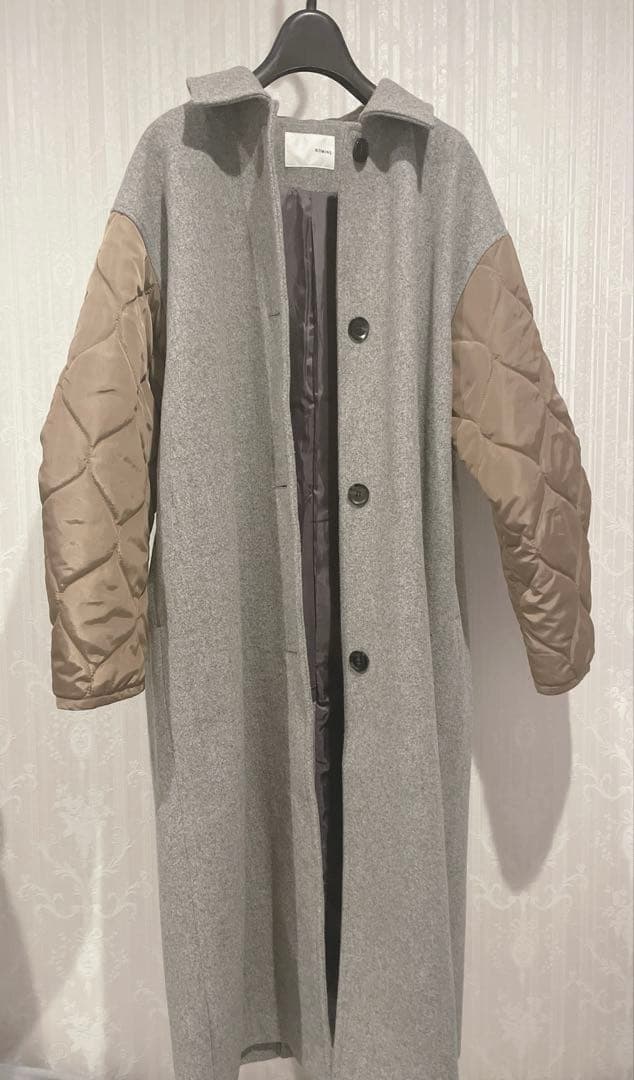 NOMINE◇袖キルティングステンカラーコート◇キャメル - メルカリ