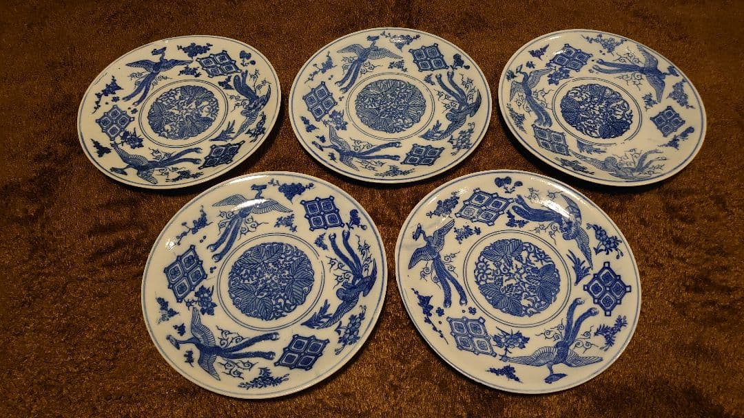 李朝 古染付 古伊万里 伊万里 染付 鳳凰の図 蔵出し 5客 - メルカリ