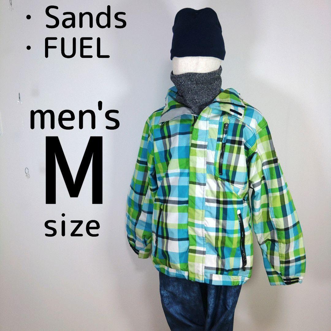 メンズ M スキー スノーボードウェア 上下セット グリーン 緑 水色