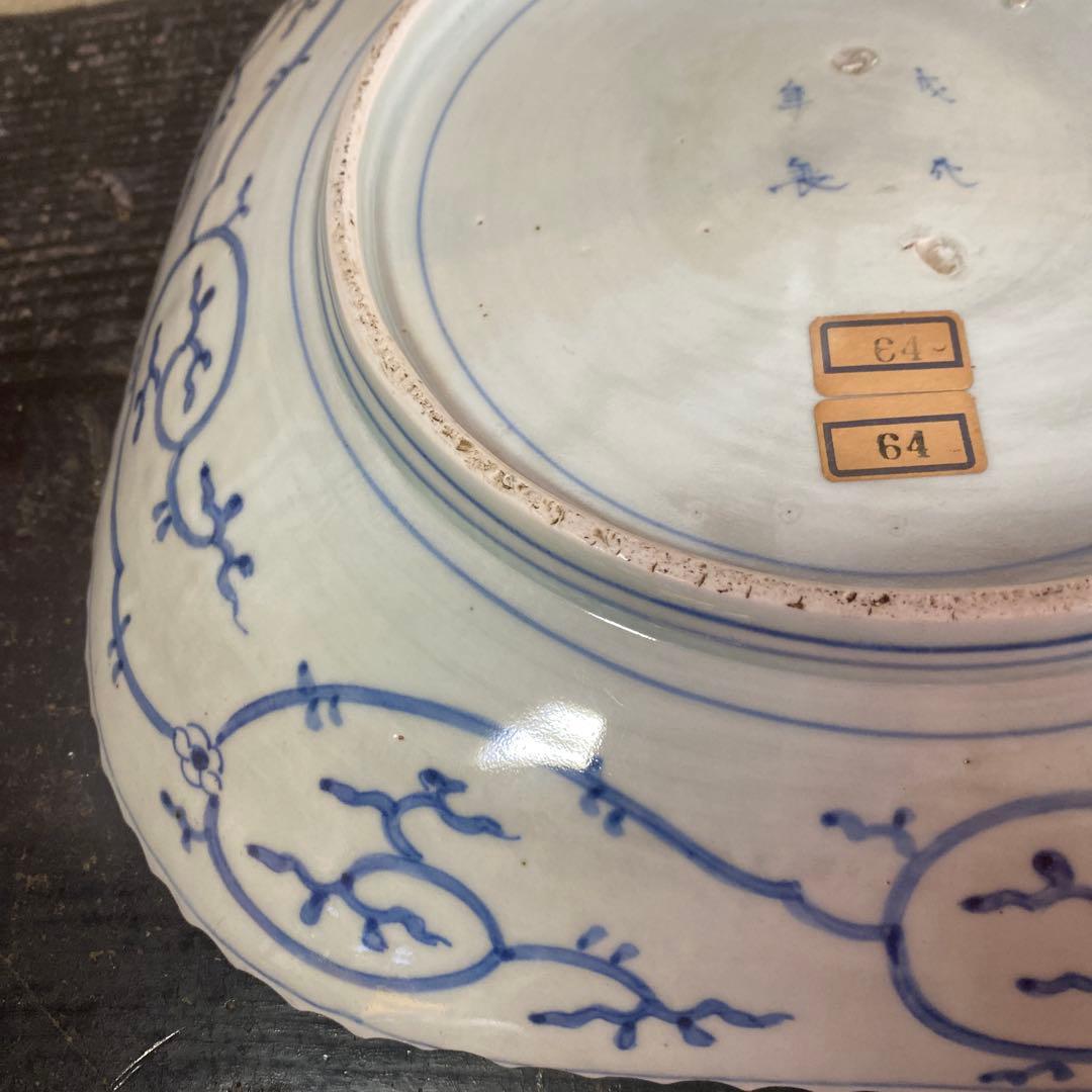 古伊万里江戸後期染付鷹狩り図大皿 - メルカリ