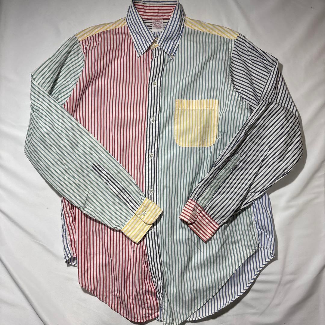 ブルックスブラザーズ　MAKERS 6ボタン BDシャツ クレイジー　ストライプ 古着 70s USA製 Brooks Brothers Makers 「6ボタン」 カラフル
