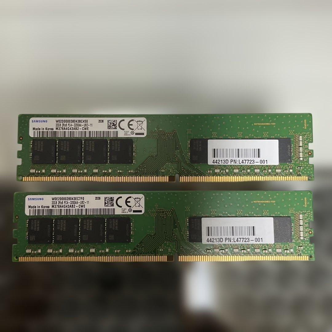 Samsung 純正 DDR4-3200 32GB×2枚 メモリー 64GB Samsung 64GB (2x32GB) DDR4 3200MHz PC4-25600 (PC4-3200AA) CL22