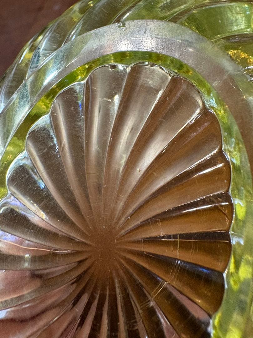 オールドバカラ バカラ ウランガラス 小物入れ バンブー レア 美品