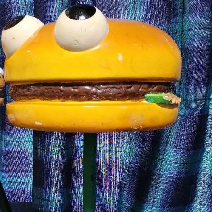 ヴィンテージ ハンバーガー パッチ 1体のみ。 ハンバーガー オブジェ