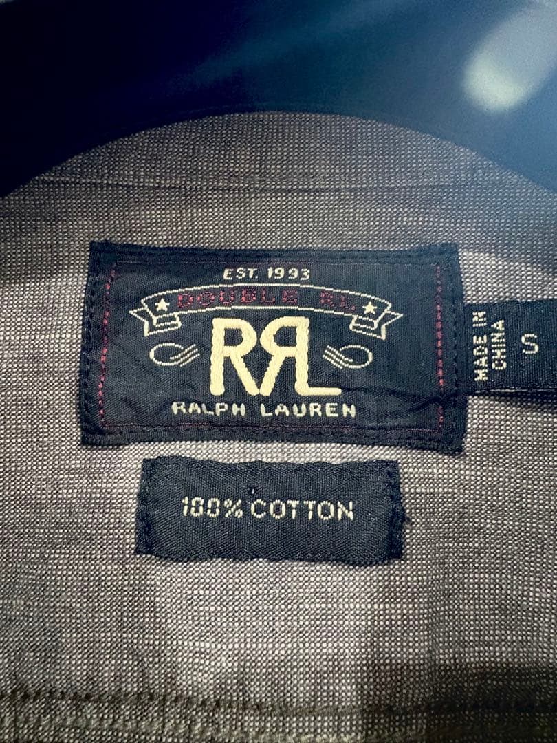レア】RRL ごま塩 黒シャン シャンブレー ワーク シャツ ガチャポケ