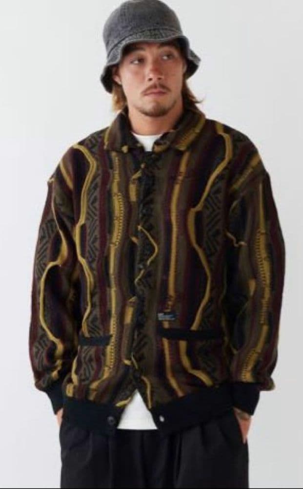 未使用に近い極美品 FAT 3Dニットカーディガン サイズSKINNY(L) FAT ☆SALE セール☆ エフエイティー FAT FOOGIGAN カーディガン