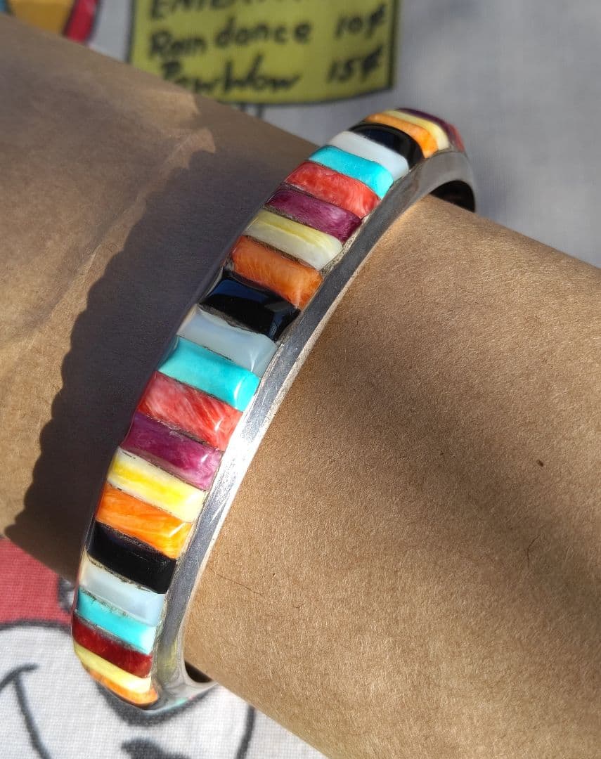 レイアダカイ☆Ray Adakai ナバホ族☆マルチインレイ・バングル M