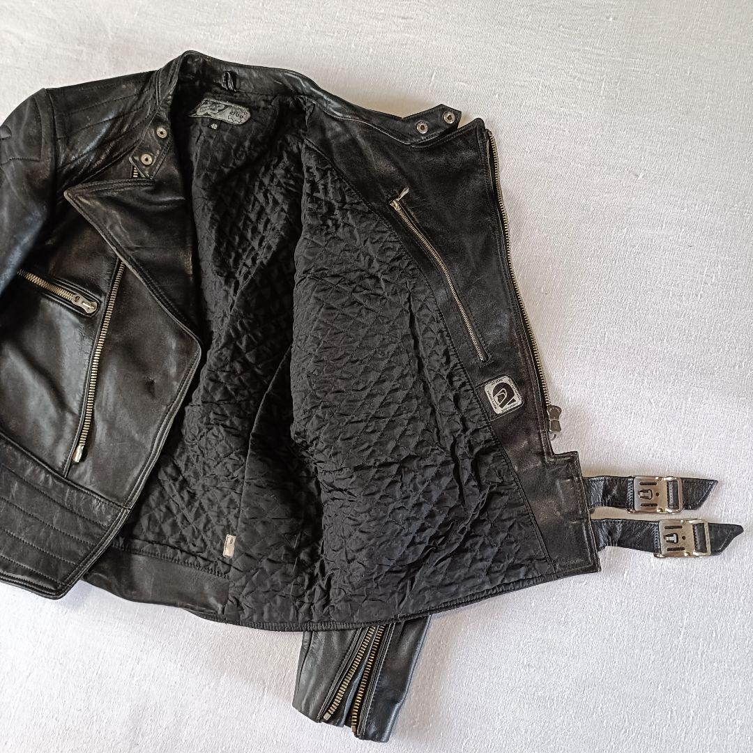 70s ドイツ erbo レザー ダブルライダース ブラック - メルカリ