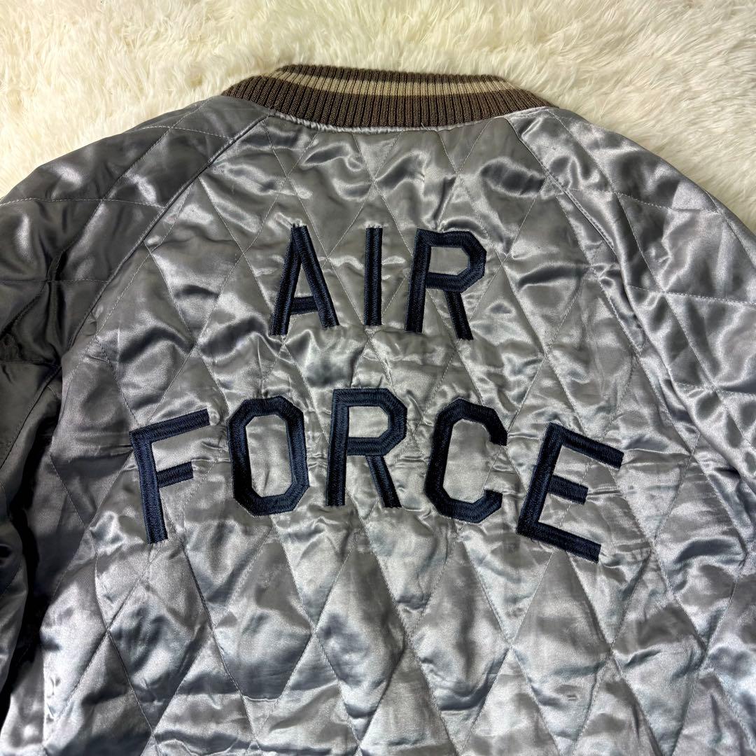 希少/XLサイズ✨AVIREX スカジャン 別珍 ベロア キルティング ワッペン