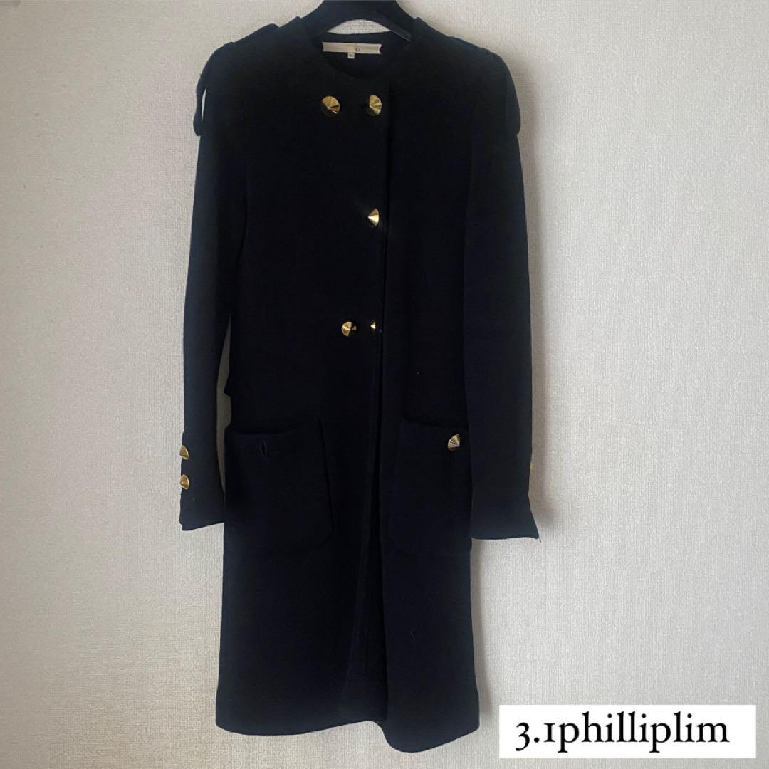 3.1 Phillip Lim スリーワンフィリップリムノーカラーコートブラック