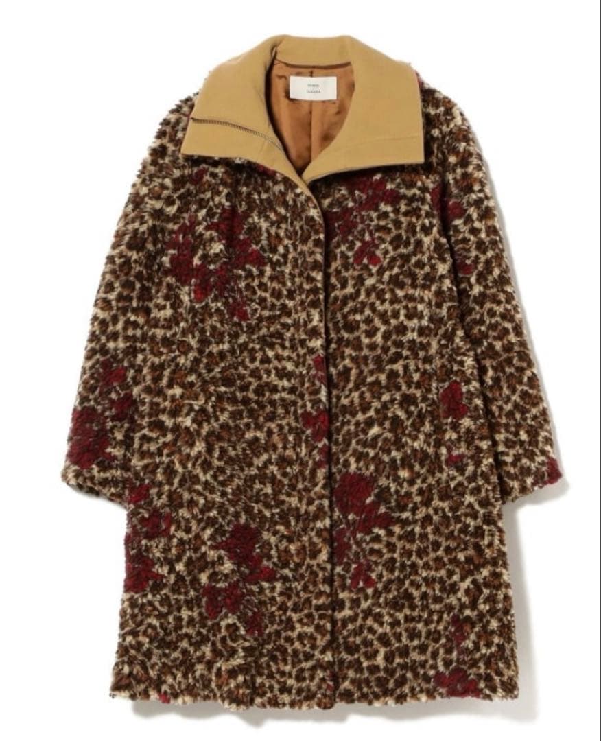 25aw未使用品フミエタナカfumietanakaレオパードボアロングコート