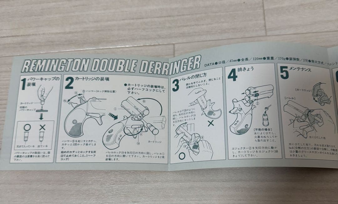 CMC ABS樹脂モデルガン レミントン・ダブル・デリンジャー r2-3