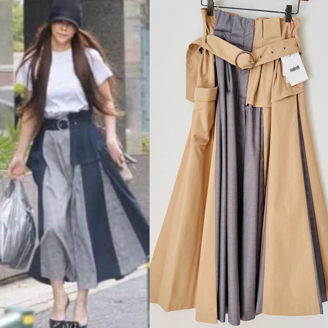 新品】FURFUR アシンメトリータックスカート＊安室奈美恵さん着用