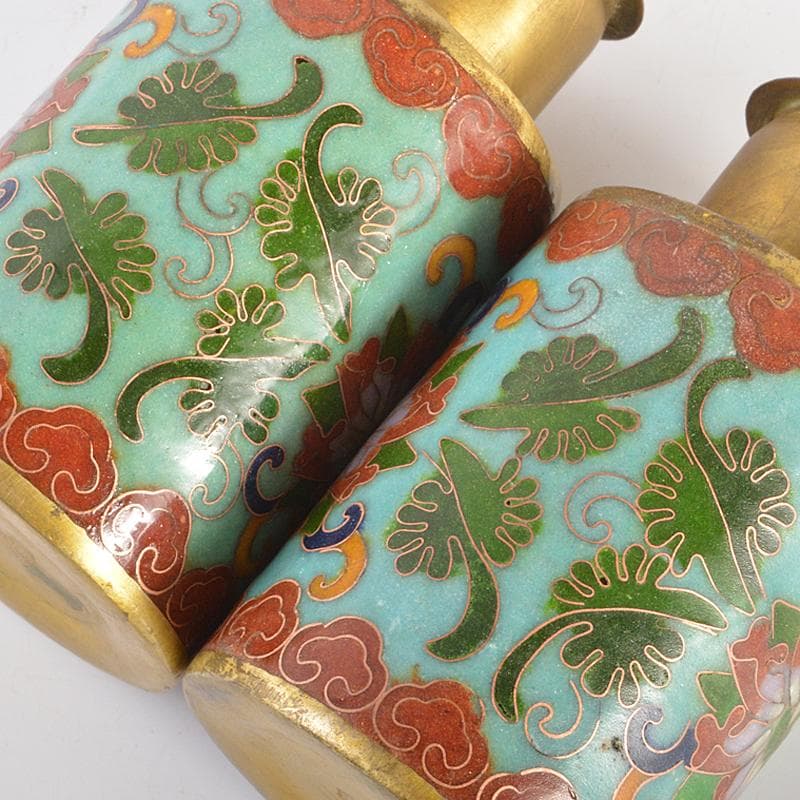 中国 古七宝琺瑯彩 花文 茶入 一對 M R6636 - メルカリ